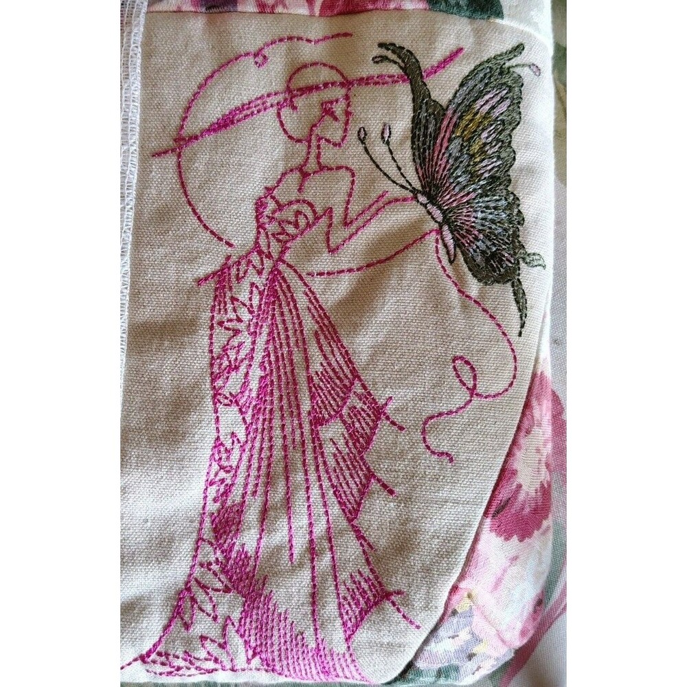 Women's Open Jacket Matching Purse Pockets Floral Embroidery Lace Print New - Picture 16 of 16